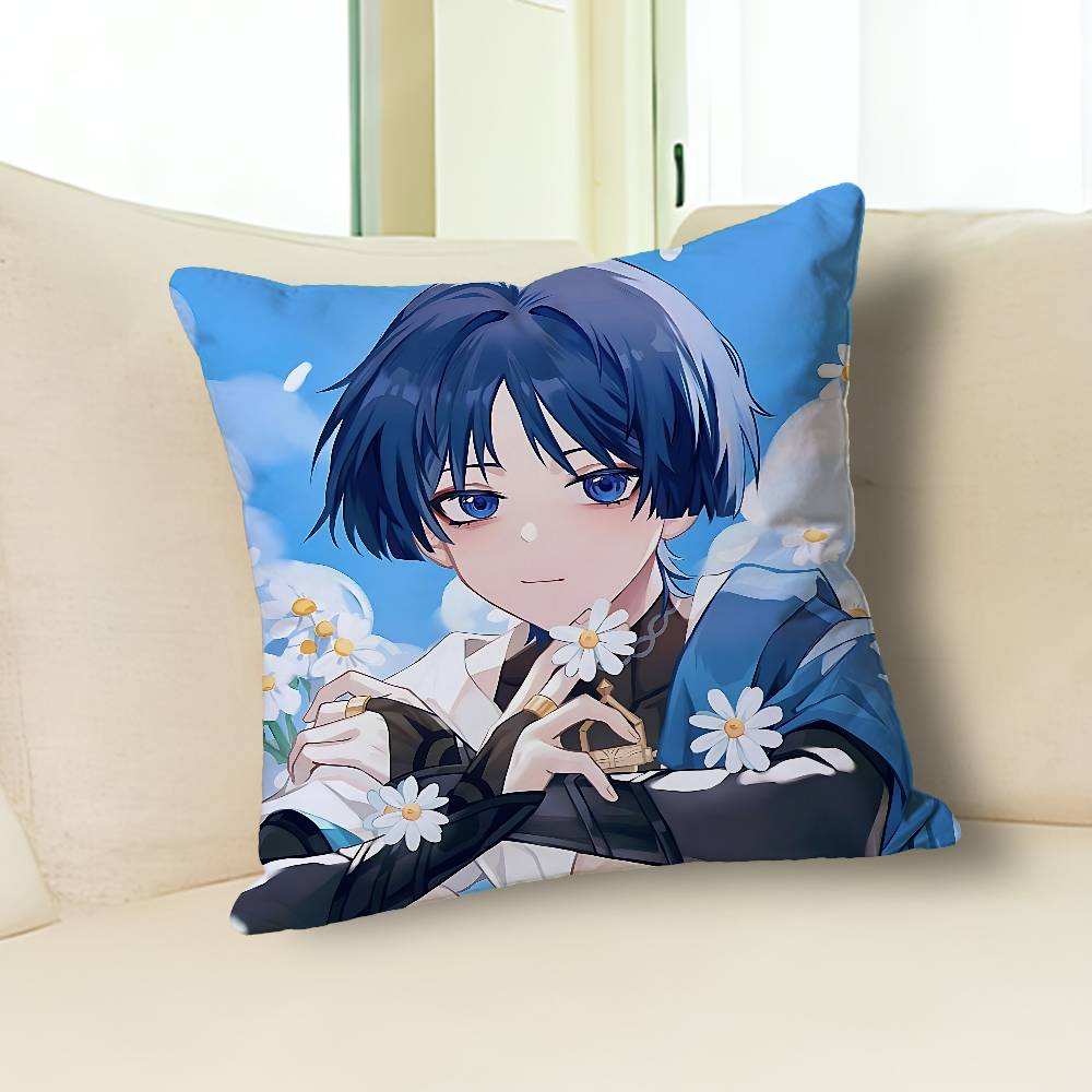 G-Genshin Impact Wanderer Anime Celebrity Merchandise All-Match Printed Pillow Case Sofa Car Office Room Decoration Protector
