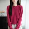 Nuevo Suéter de Punto de Cuello Redondo de Otoño e Invierno para Mujer Jersey Holgado de Manga Larga Capa Base Casual y Sencillo