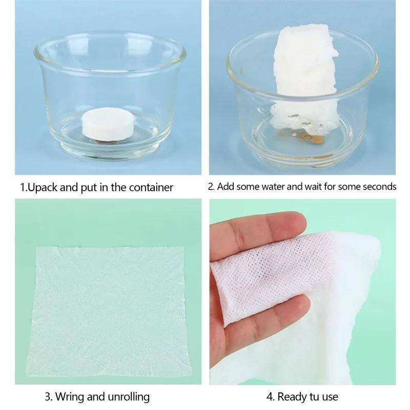25/50/100PCS Disposable Compressed Towelettes Soft Mini Towel Tablets Tissue Wipes Napkin Portable Magic Towel For OutdoorTravel