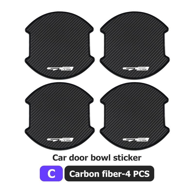 RVGH1 4pcs Car Door Exterior ABS Bowl Protective Strip Stickers Sticker For KIA Gt Gtline Xline Ceed Forte RIO STINGER Seltos K3 K4