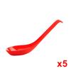 5pcs High Temperature Resistant Plastic Spoon Multicolor Available Suit for Household Restaurant Cafeteria Classic Style Spoon