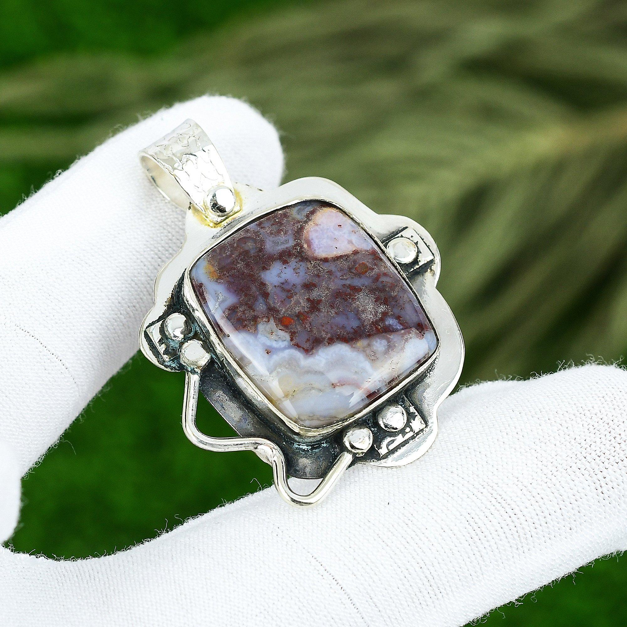 

Rainbow Jasper Stone 925 Silver Artisan Handcrafted Wedding Daughter New Pendant