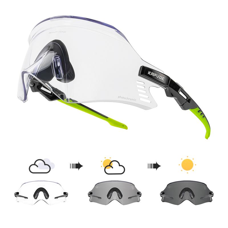 Lunettes de soleil KAPVOE pour cyclisme Lunettes de cyclisme UV400 Lunettes pour vélo VTT Lunettes pour sports d'extérieur Femmes Hommes Équipement de course pour vélo de route