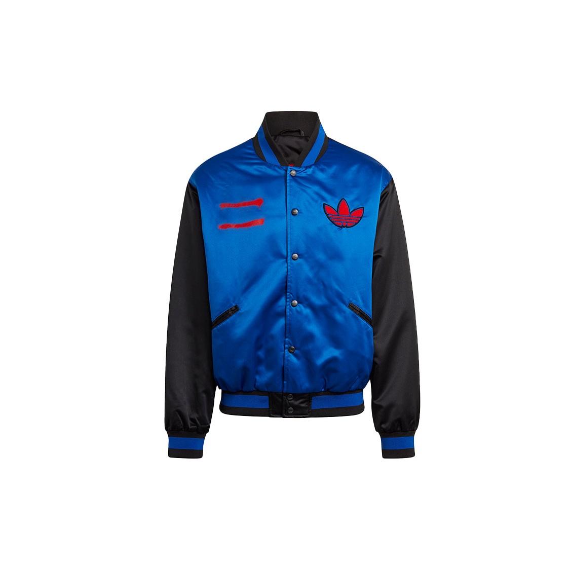 adidas originals Run-dmc Collegiate logo Printing Colorblock Jacket Blue Men s GN5931