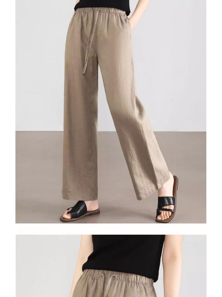 Women's Summer Wide-Leg Cotton Linen Pants: Relaxed, Versatile & Petite-Friendly