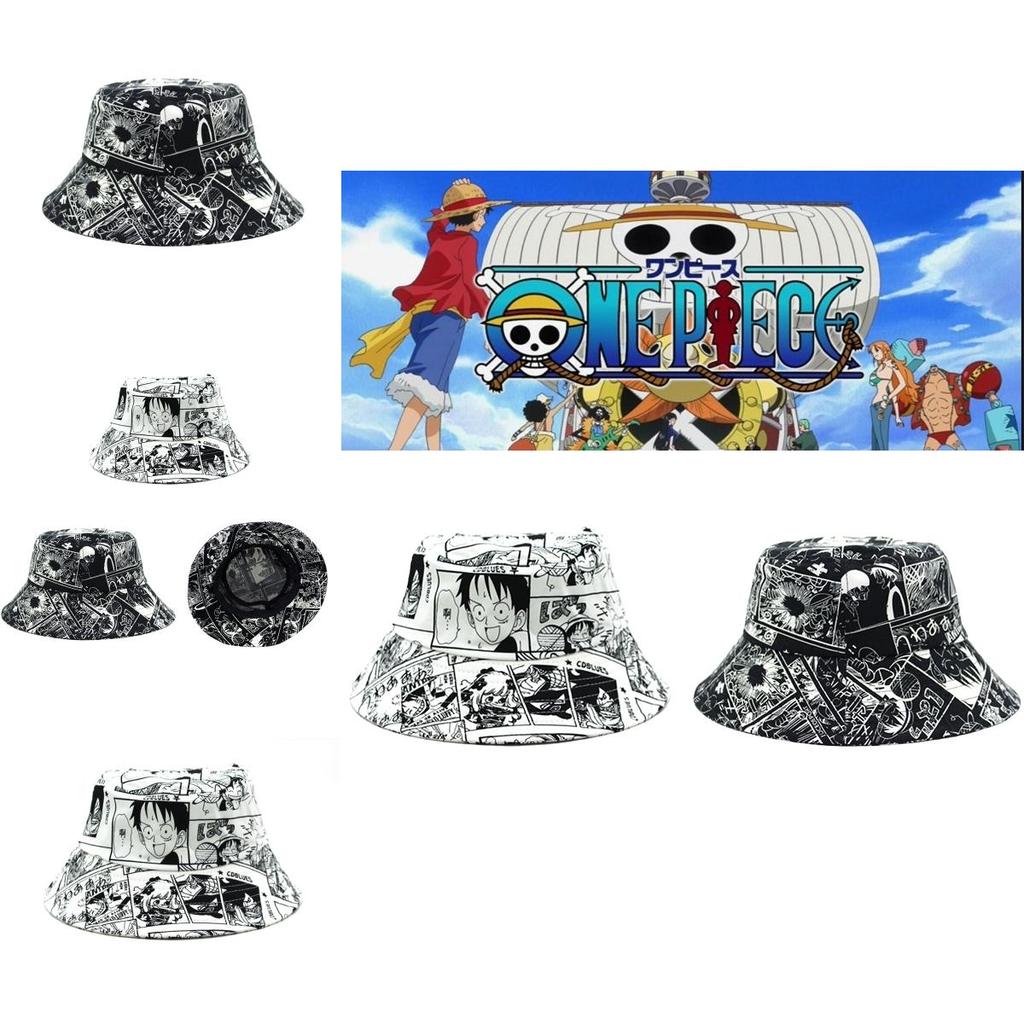 Stilvolle Anime One Piece Cosplay Luffy Aufdruck Fischerhut Eimerhut Für Männer Und Frauen Draußen