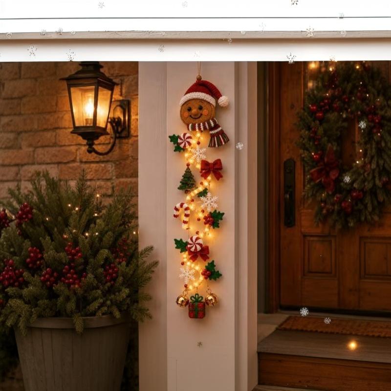 Ziemassvētku mirdzošs durvju pakaramais ornaments Radoša