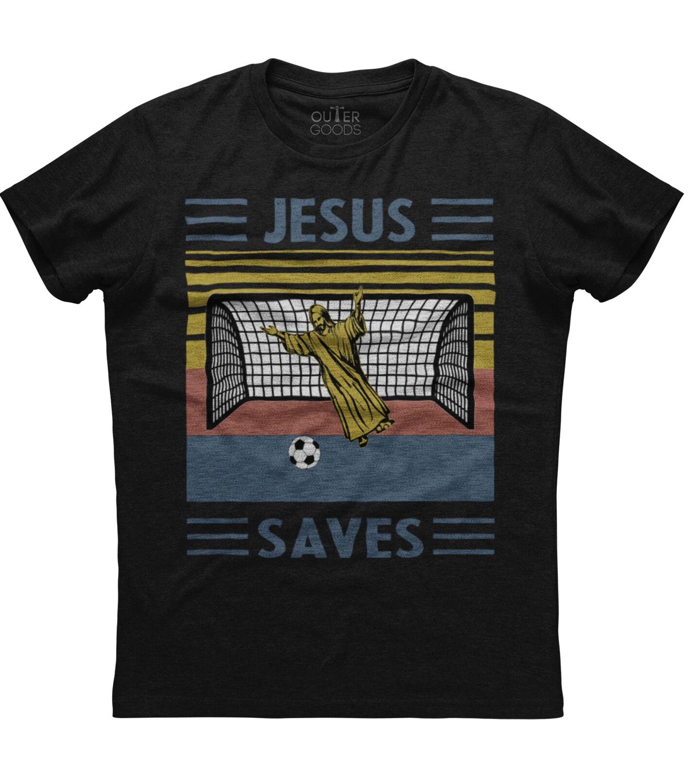 Jesus Saves Mens Short Sleeve Christian Religious New Cotton Black T-shirt S