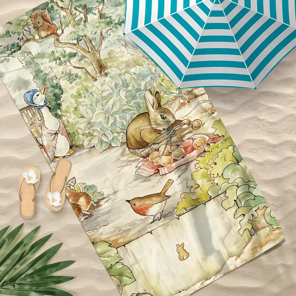 Cartoon Towel Soft Pool Gift For Travel Gym Shower Camping P-Peter-Rabbit Quick Dry Cute Sports Large Beach Towel
