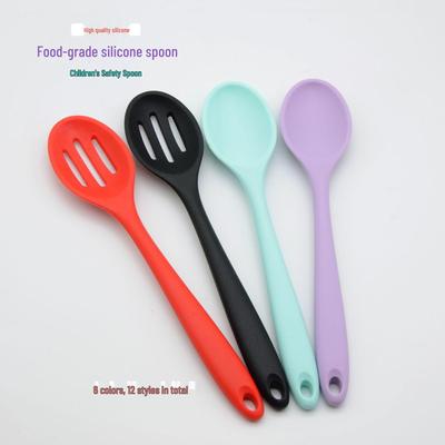 Cucchiaio in Silicone per Bambini di Grado Alimentare, Resistente al Calore, Antiaderente, Sicuro per Cibo per Bebè e Pasti degli Studenti