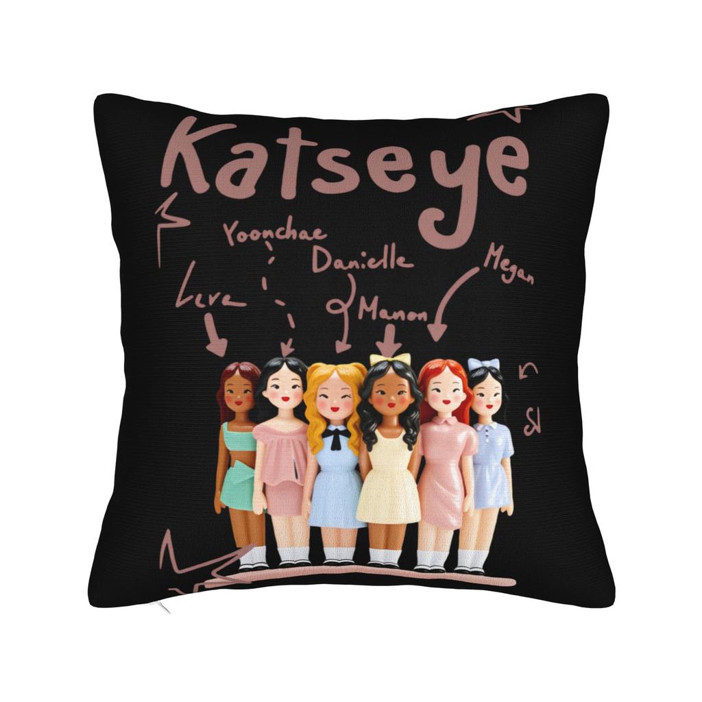 Katseye Member Portrait Pillow Cover Novelty Pillow Case For Living Room Chair Comfy Pillowcases Gift