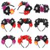 Simulated Flower Button Halloween Headband Holiday Party Foam Skull Horror Headdress