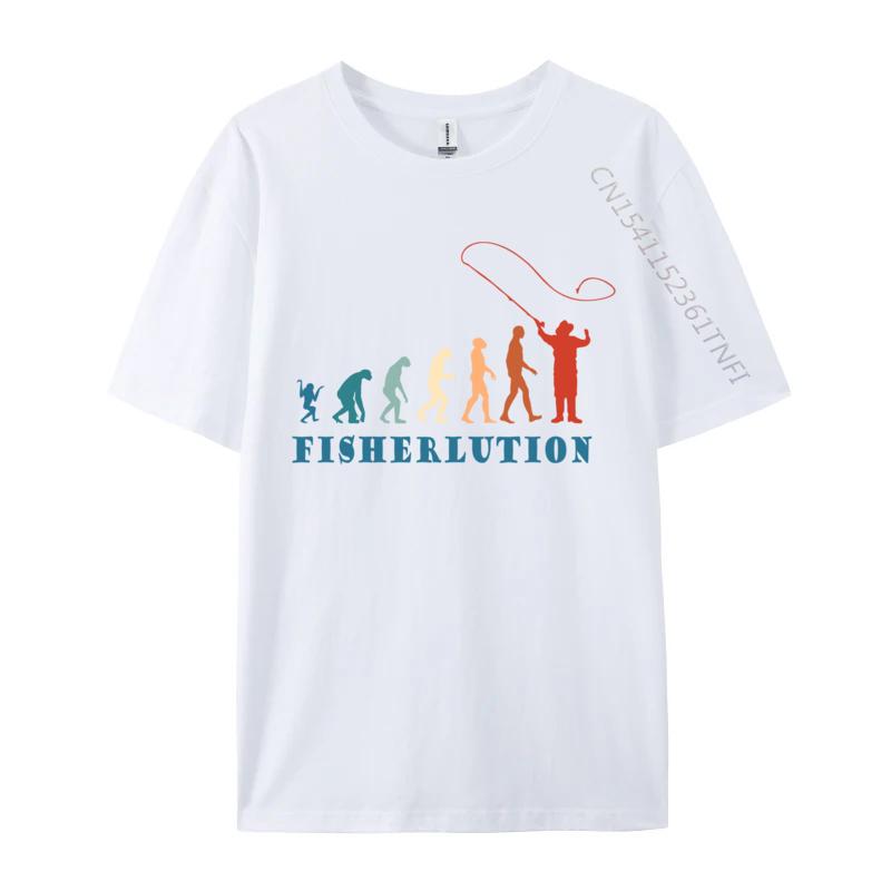 Fisherlution Fisherman Evolution Nymphing Fly Fishing Hip Hop Normal Tshirts Tops & Tees For Male Top T-Shirts Simple Style