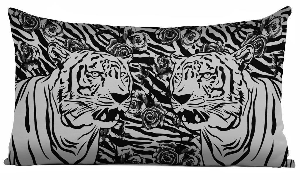 Vargottam Square Pillow Cover - Decorative Pillow Covers 12x12 Inches, Printed White & Black Theme Pillowcase,