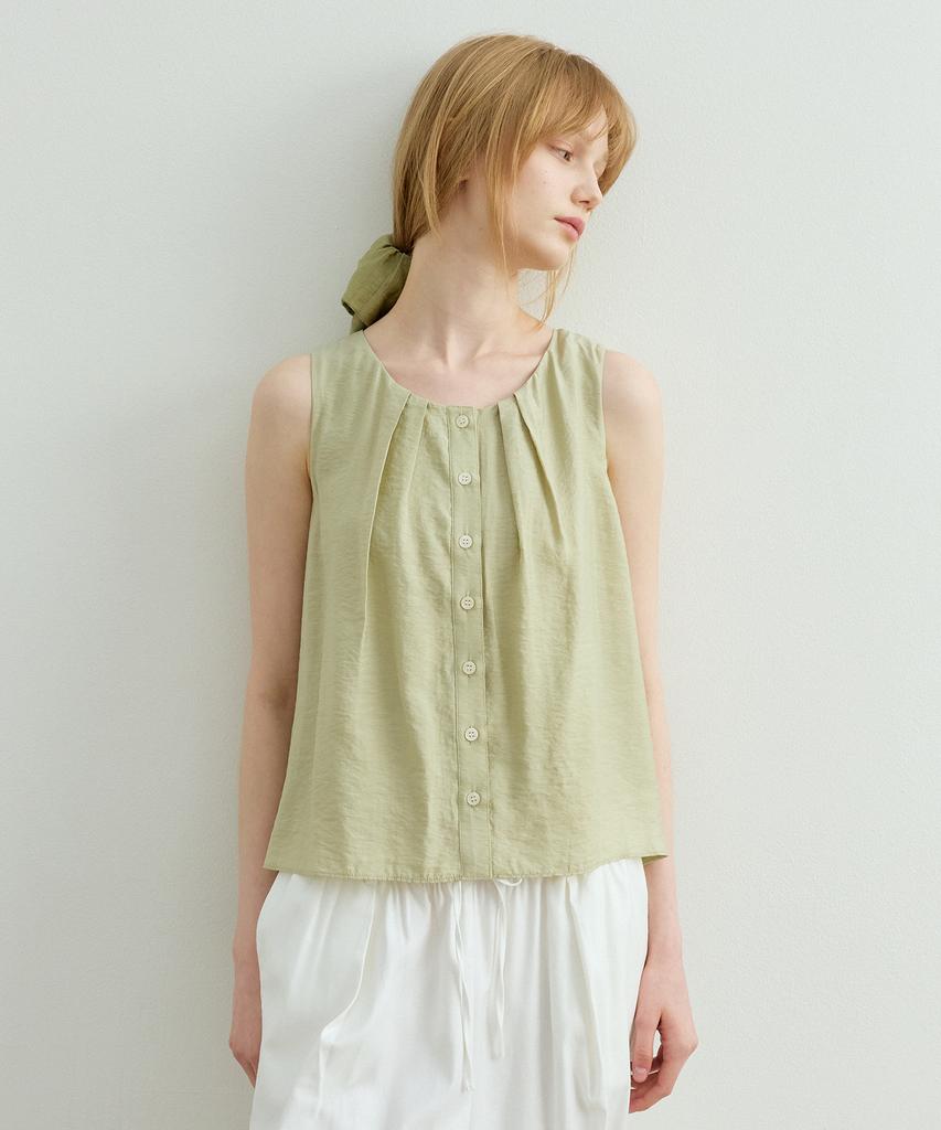 ARTID Button Sleeveless Blouse_2 Colors