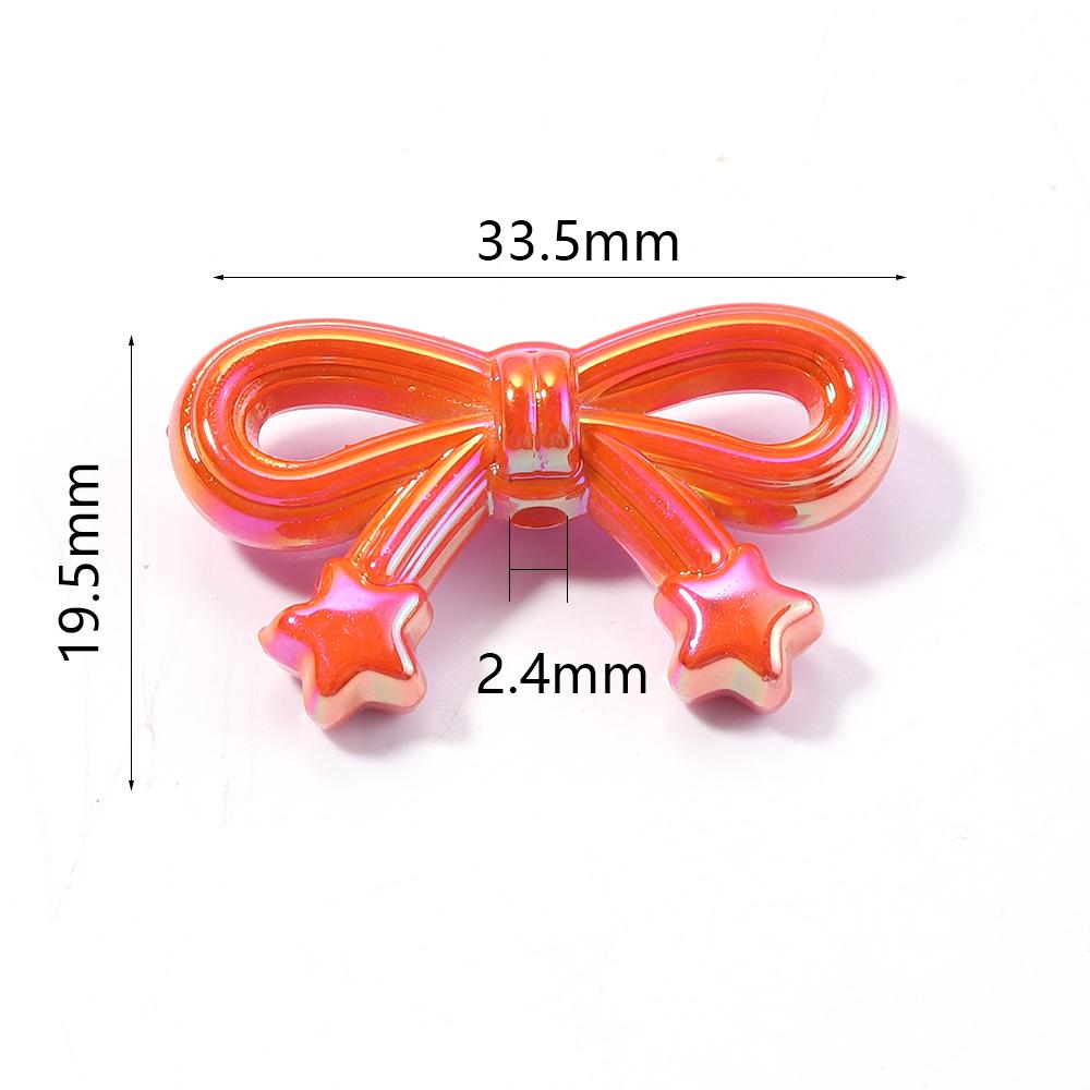 10 Stück 19,5x33,5mm Acryl Schleifenperlen Mehrfarbig Stern Schleifenknoten Abstandshalter Perlen Für Schmuckherstellung DIY Ohrringe Schlüsselanhänger Zubehör