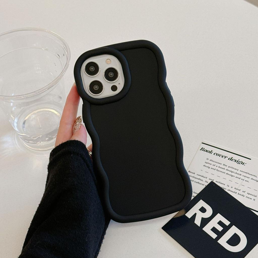 Applicable To Apple 15 Mobile Phone Case Macaron Large Wave IPhone 13 Drop Glue Doll Material Shell