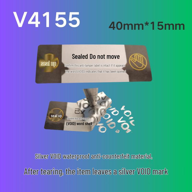 VOID Anti-Counterfeit Tamper-Evident Self-Adhesive Seal Sticker, Long Strip, Disposable