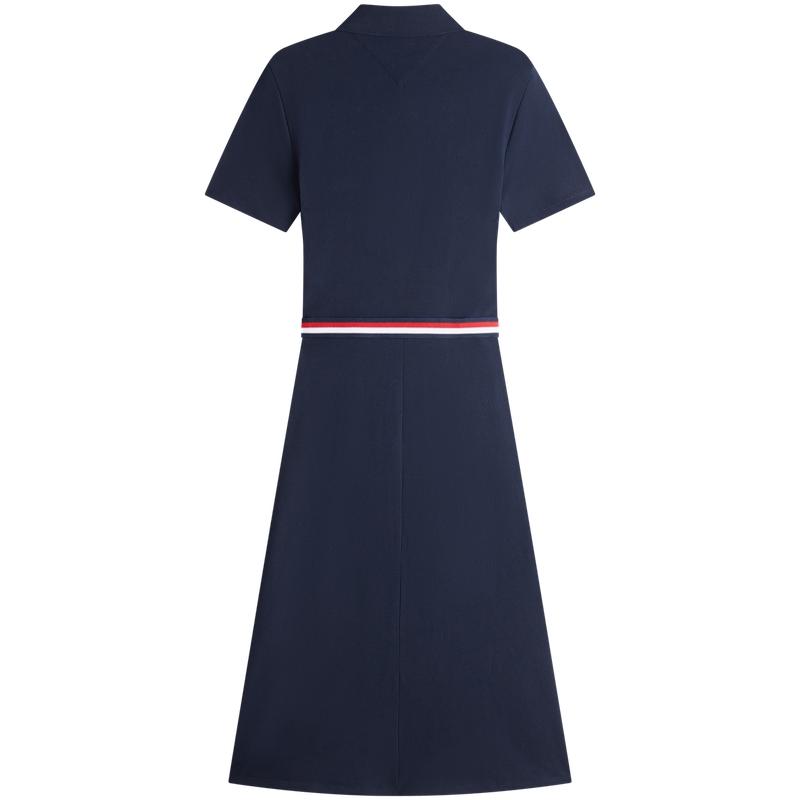 Tommy Hilfiger Casual Color-Block Waist-Tie A-Line Polo Dress Women Dresses XW0XW07936