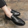 Pointed Leather Shoes Men's Spring and Autumn Pedal Retro Casual Shoes British Foot Loafers Large Size Heightening Men's Shoes
