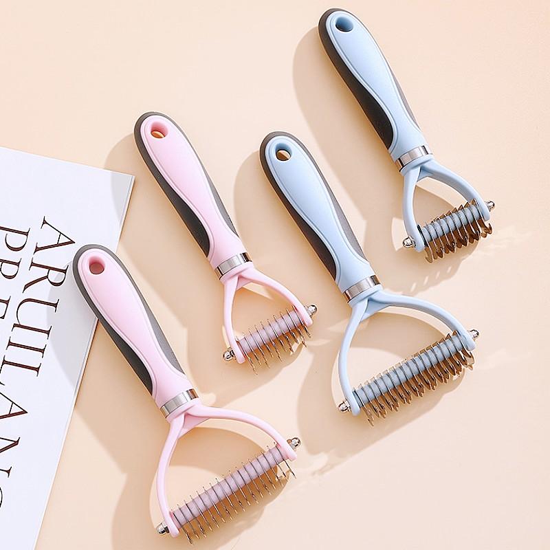 Dog Comb Stainless Steel Knife Dog Grooming Brush Pet Hair Remover Dense Teeth Combs for Dogs Hair Knot Opening Pet Accessories