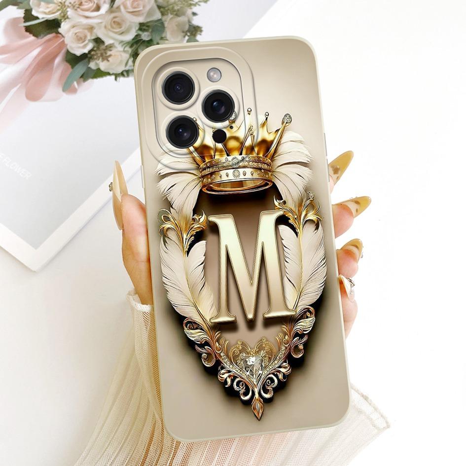 Case For iPhone 13 Pro Max Cover Luxury Letter Crown Camera Protection Couple Phone Case For iPhone 13 Pro Cover iPhone13 Bumper