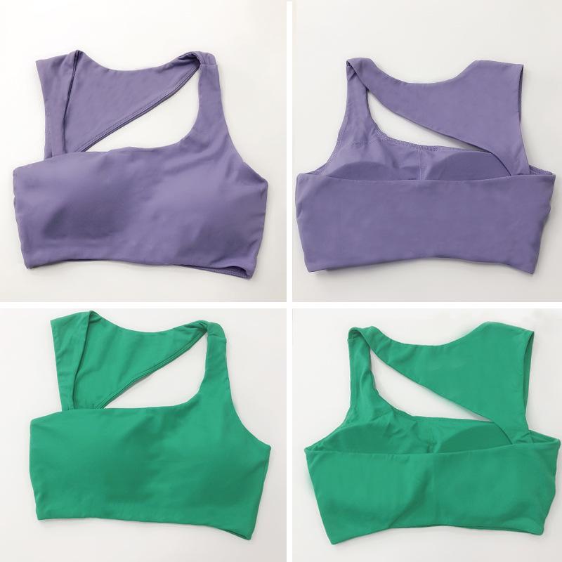 Damen Europäisch & Amerikanisch Grenzüberschreitend Yoga Laufen Sport Nackt Fühlen Westenstil Fitness Trainings Top BH