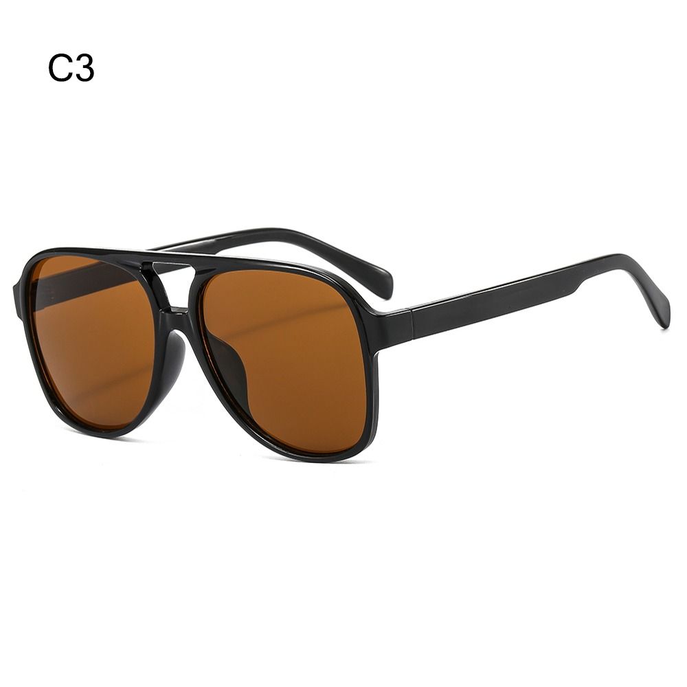 Trendy Double Bridge Oversized Pilot Sunglasses UV400 Protection Classic Big Shades 70s Sun Glasses for Women & Men