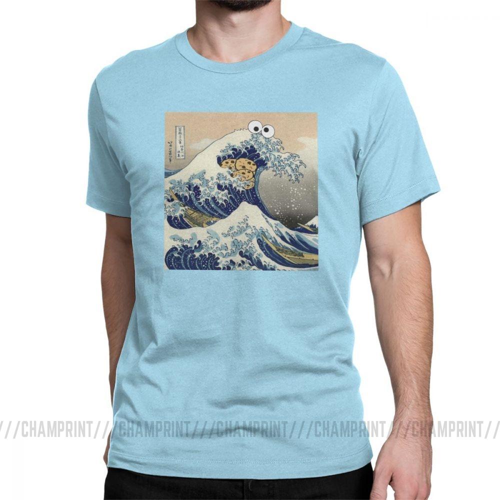 Fashion Cookie Monster T Shirt Harajuku Funny Japanese Cookie Clothes Great Wave Off Kanagawa T Shirt
