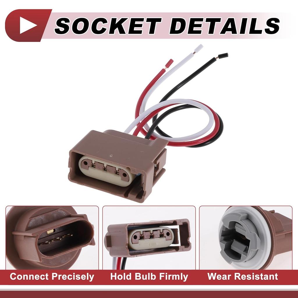 1 Set Tail Light Socket Wiring for Polaris RZR 900 XP 2011-2014 No.4011101 Lamp Bulb Pigtail Connector Harness