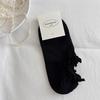 Women's Summer Lace Low-Cut Boat Socks: Thin, Ruffle Edge, Breathable, Sweat-Wicking, Non-Slip Heel.