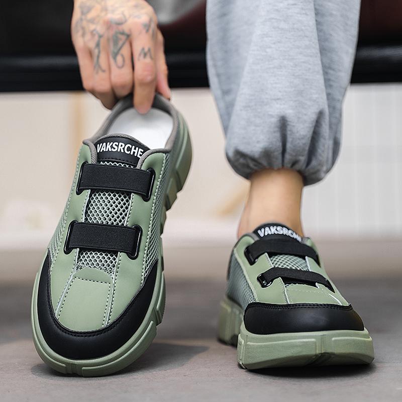 Fashion SYTK Summer Mesh Comfortable Men's Slipper Soft Sole Slides Outdoor Walking Beach Sneakers Men Flip Flops