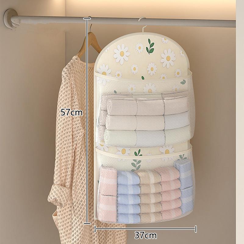 2/3Layer Large Capacity Storage Mesh Bag Underwear Socks Storage Bag Breathable Wardrobe Organizer With Clothes Hanger