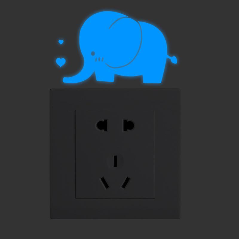 Luminous Five-Pointed Star Wall Stickers for Bedroom and Living Room, Creative Fluorescent Switch Animal Decals.