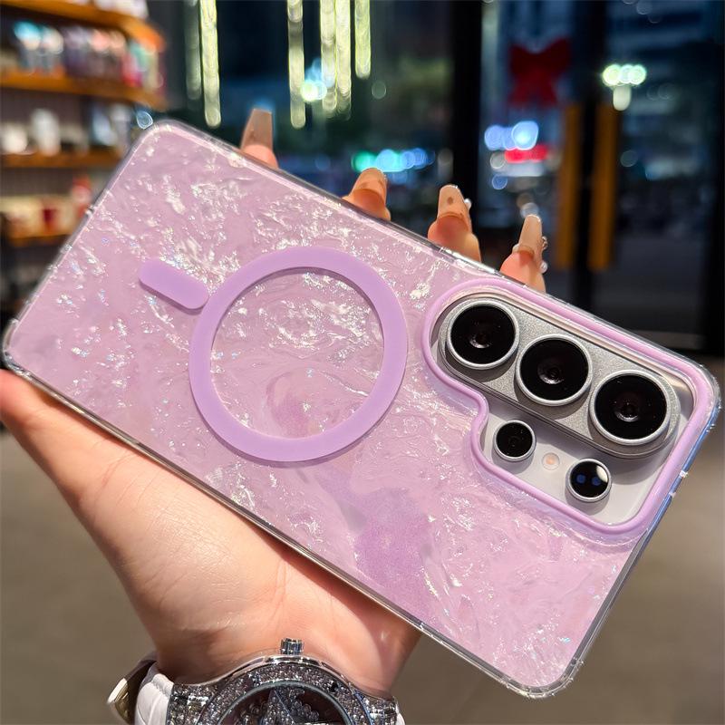 Compatible Magnetic Phone Case for iPhone 16, 16 Pro Max, 15 Pro, 14, 13 - Transparent and Simple Design.