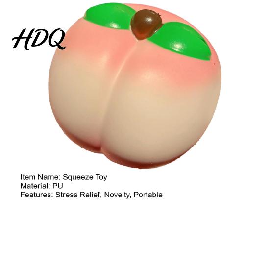 Anxiety Relief Stress Ball Soft Snow Peach Slow-Rising Squeeze Toy Realistic Fruit-Shaped PU Fidget Sensory for Novelty Decompression Gadget