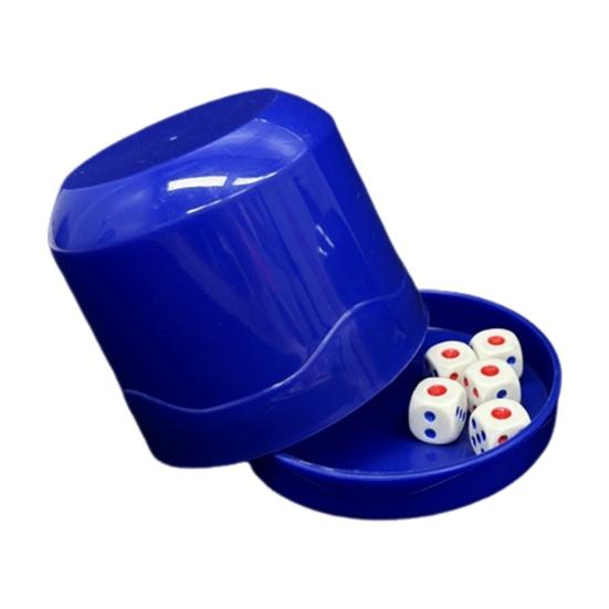 

1 набор игральных костей с подставкой, 5 игральных костей, прочный ручной шейкер, чашка для взрослых, семей, ночных баров, вечеринок, азартных игр, напитков, настольных игр, казино, оборудование синий