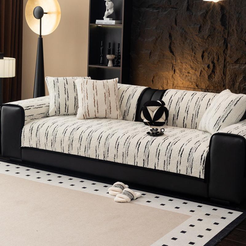Winter Thickened Plush Sofa Cushion  New Simple Wind Light Luxury Non-Slip Seat Cushion Sofa Cover Cover Cloth