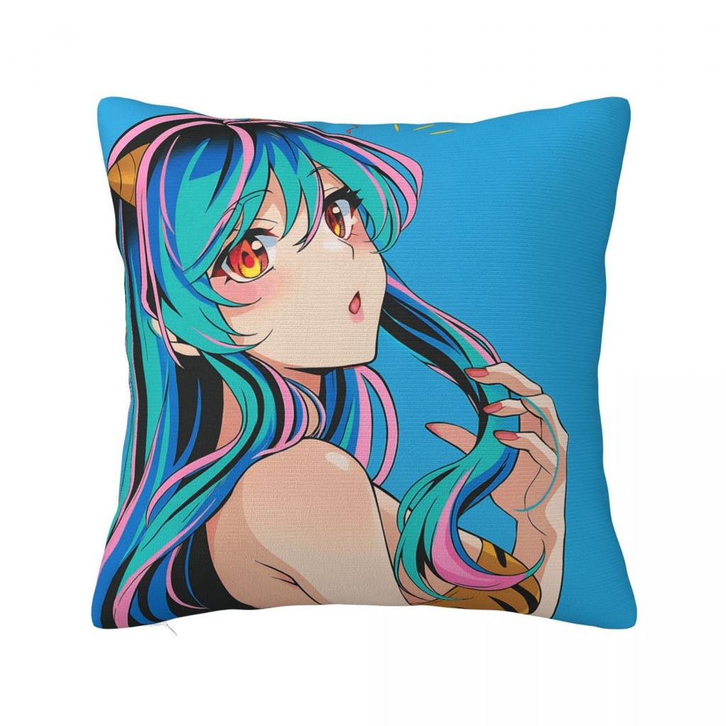 Pillow Cover Urusei Yatsura Anime Custom Cushion Cover Novelty Pillow Case For Office Car Home Decorative Pillowcases