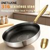316 Stainless Steel Frying Pan Non-Stick Wok Honeycomb Skillet Home Steak Skillet Gas Stove Pot Induction Kitchen Cookware