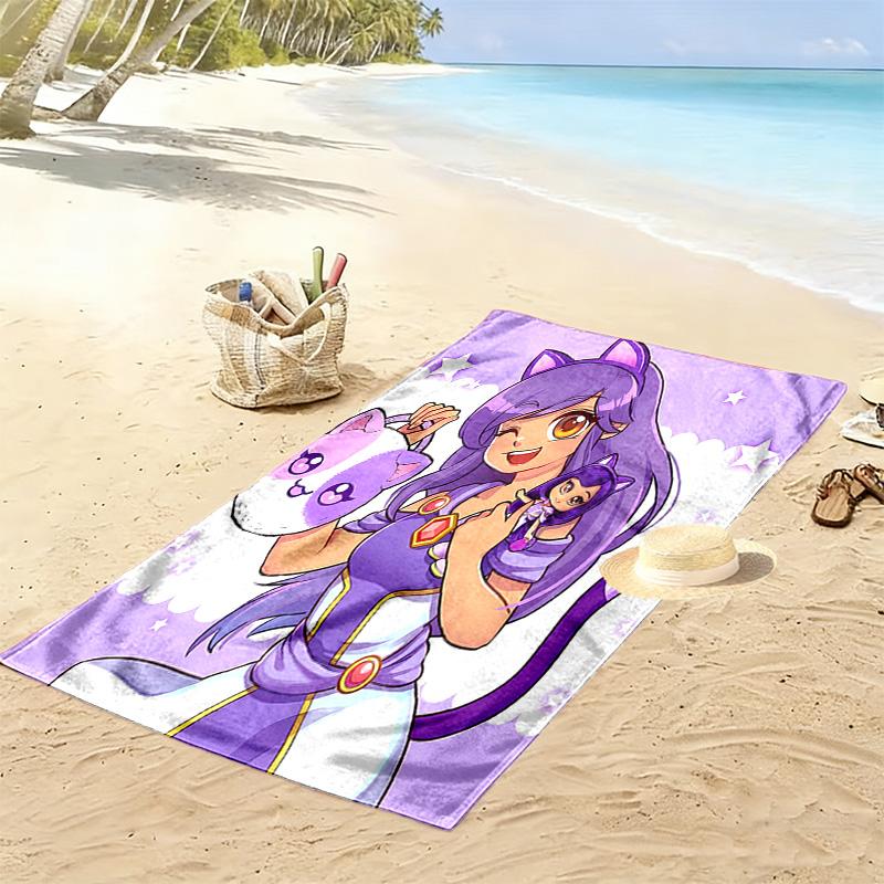Aphmau Print Beach Towel, Large Soft Quick Dry Towel for Beach Camping Swimming
