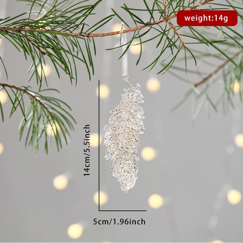 2026 Christmas Glitter Snowflake Acrylic Pendants for Tree Decoration