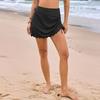 Women S Solid Drawstring Design Slim Fit Swim Shorts Skirt