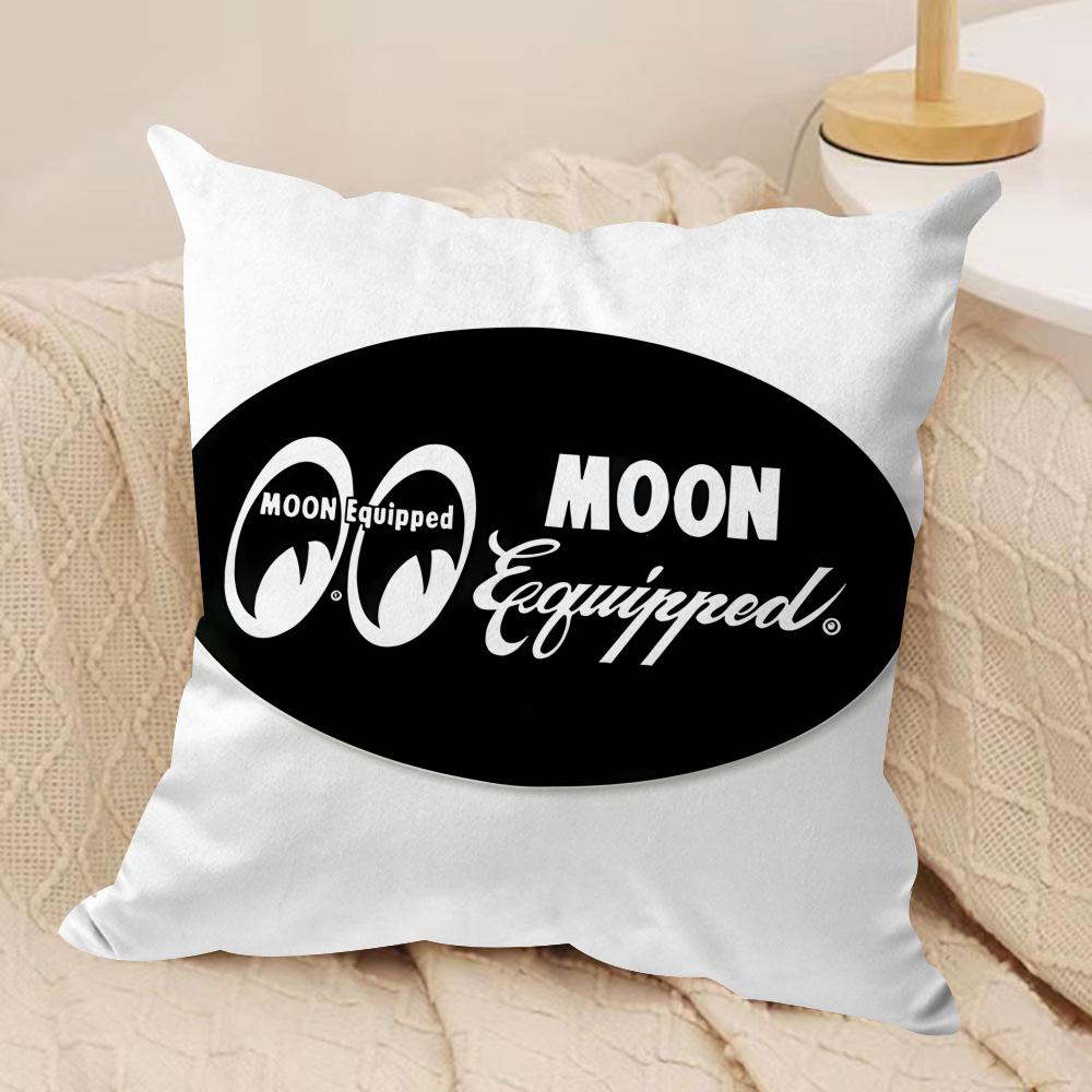 MMooneyes Luxury Logo Cushion Cover Silky Short Plush Invisible Zipper Dustproof Sofa Pillow Case For Home Decor