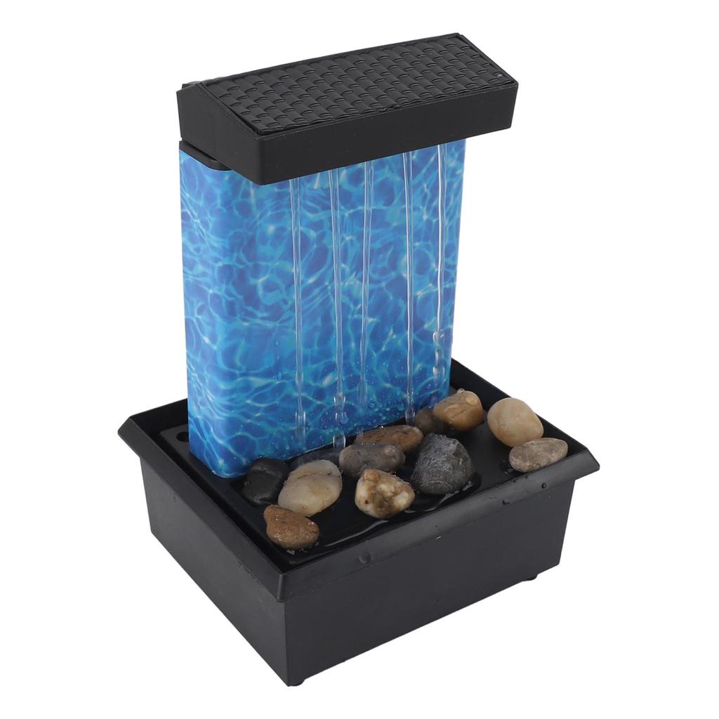 Indoor Water Fountain With Natural River Rocks LED Lights Lighted Waterfall Tabletop Fountain for