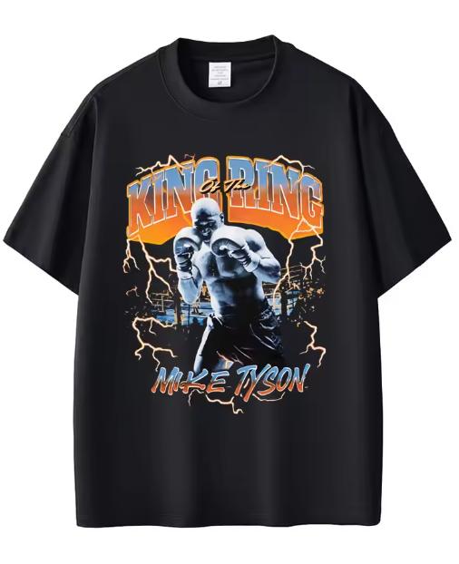 T-shirt Graphique Roi de l'Arène Mike Tyson Unisexe Unisexe Hip Hop Vintage T-shirt Unisexe Fitness Gym Respirant Coton Pur T-shirts