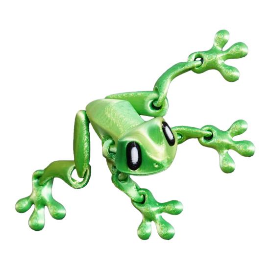 Movable Joints Frog Fridge Magnet 3D Printed Frog Fidget Toy Articulated Animal Model Figurine Magnetic Refrigerator Frog Decoration Ornament