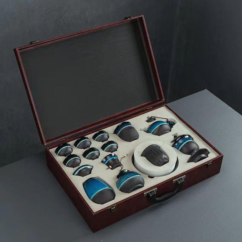 Side Handle Kettle Kung Fu Tea Set Gift Box for Clients Creative Annual Meeting Event Gift Souvenir with Logo