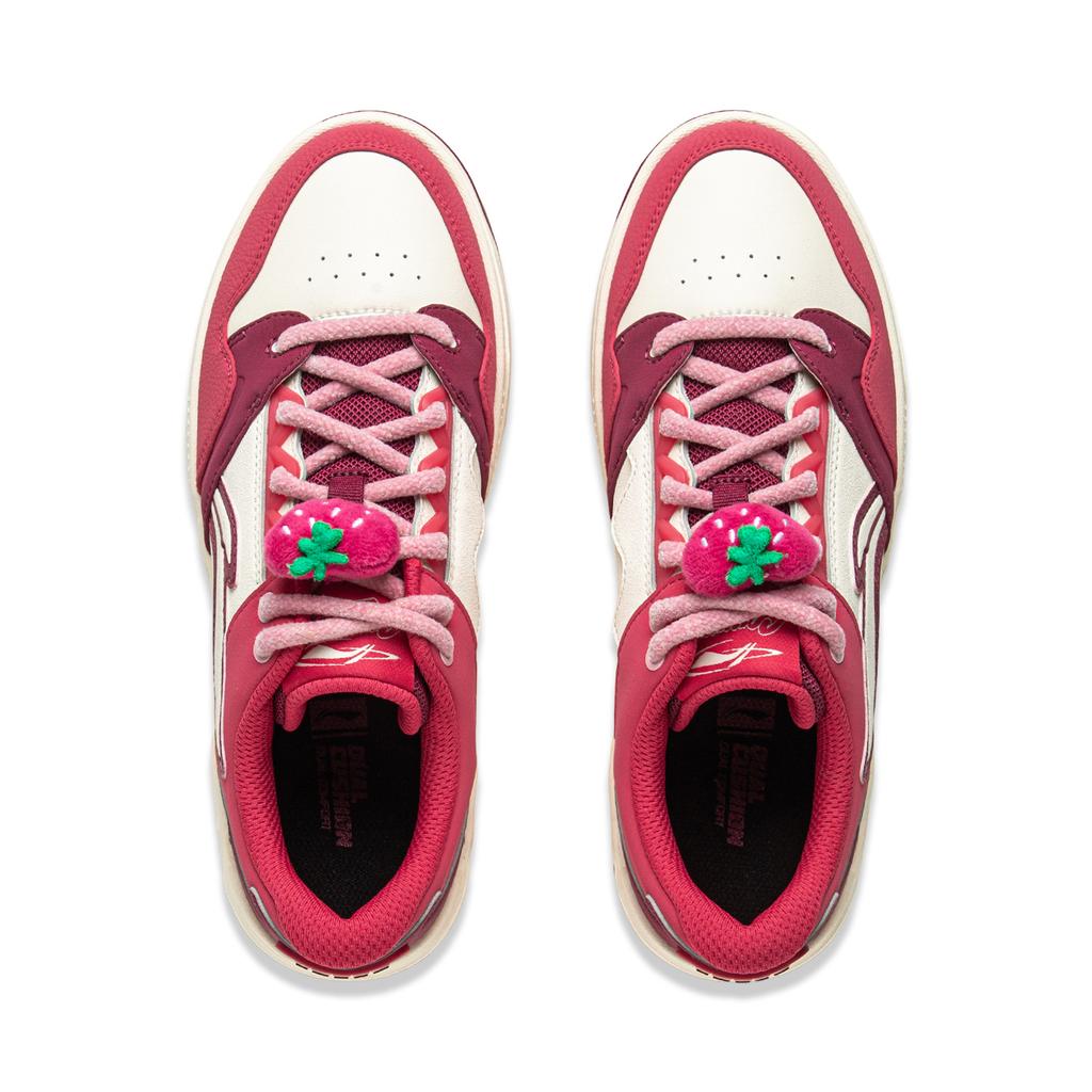 Li Ning x Disney Common 80s Slip Resistant Abrasion Resistant Low top Skateboard Shoes Women's Pink AGCV270-3