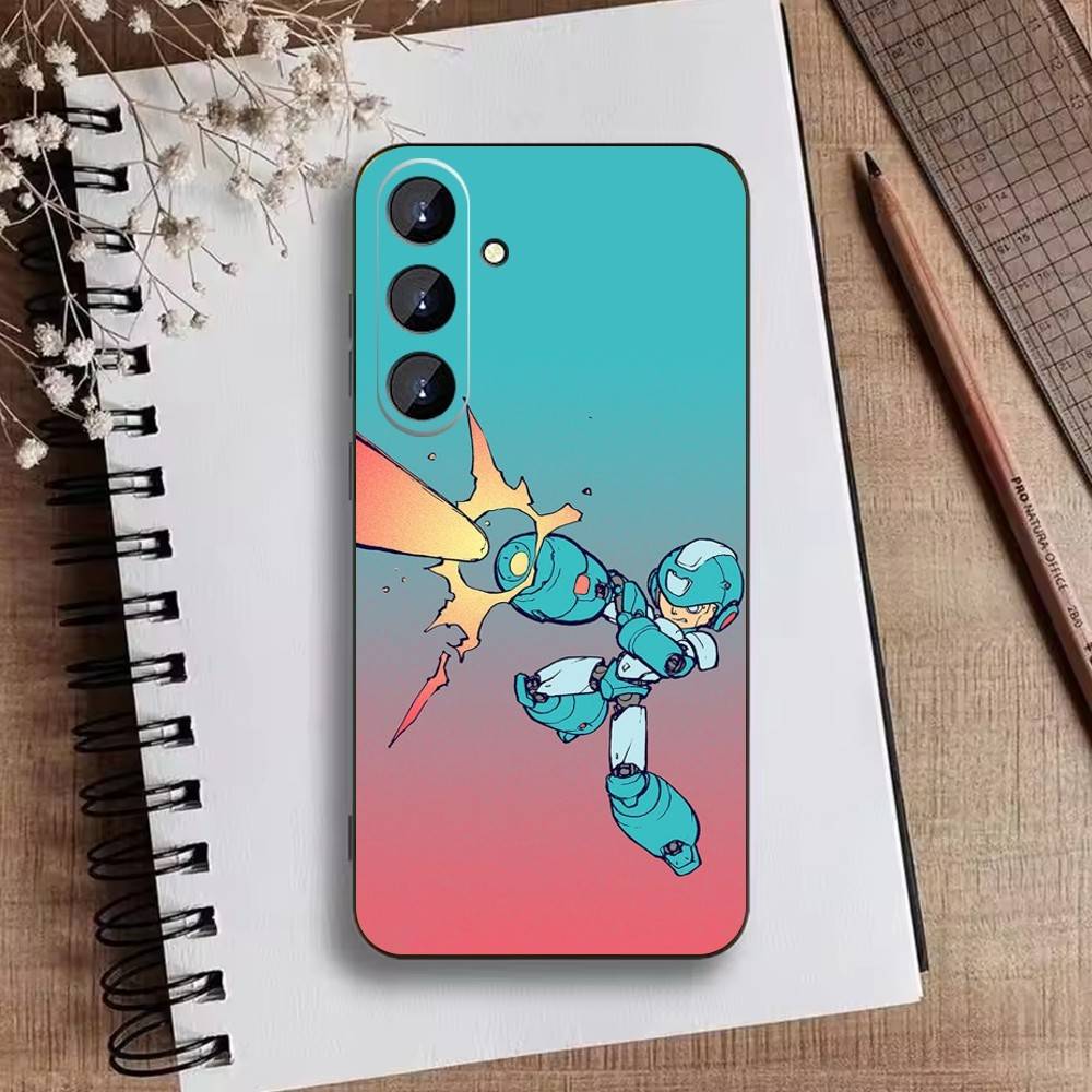 H-Mega Man Anime Phone Case For Samsung Galaxy A73,A21s,A22,A31,A52,A53,A71,A41Soft Black Shell